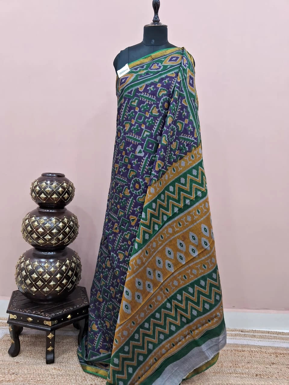 Purple Malai Cotton Saree 