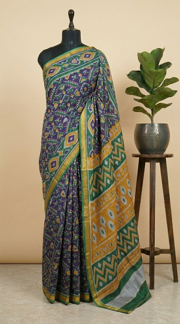 Purple Malai Cotton Saree 