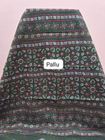 Hunter Green Malai Cotton Saree pallu