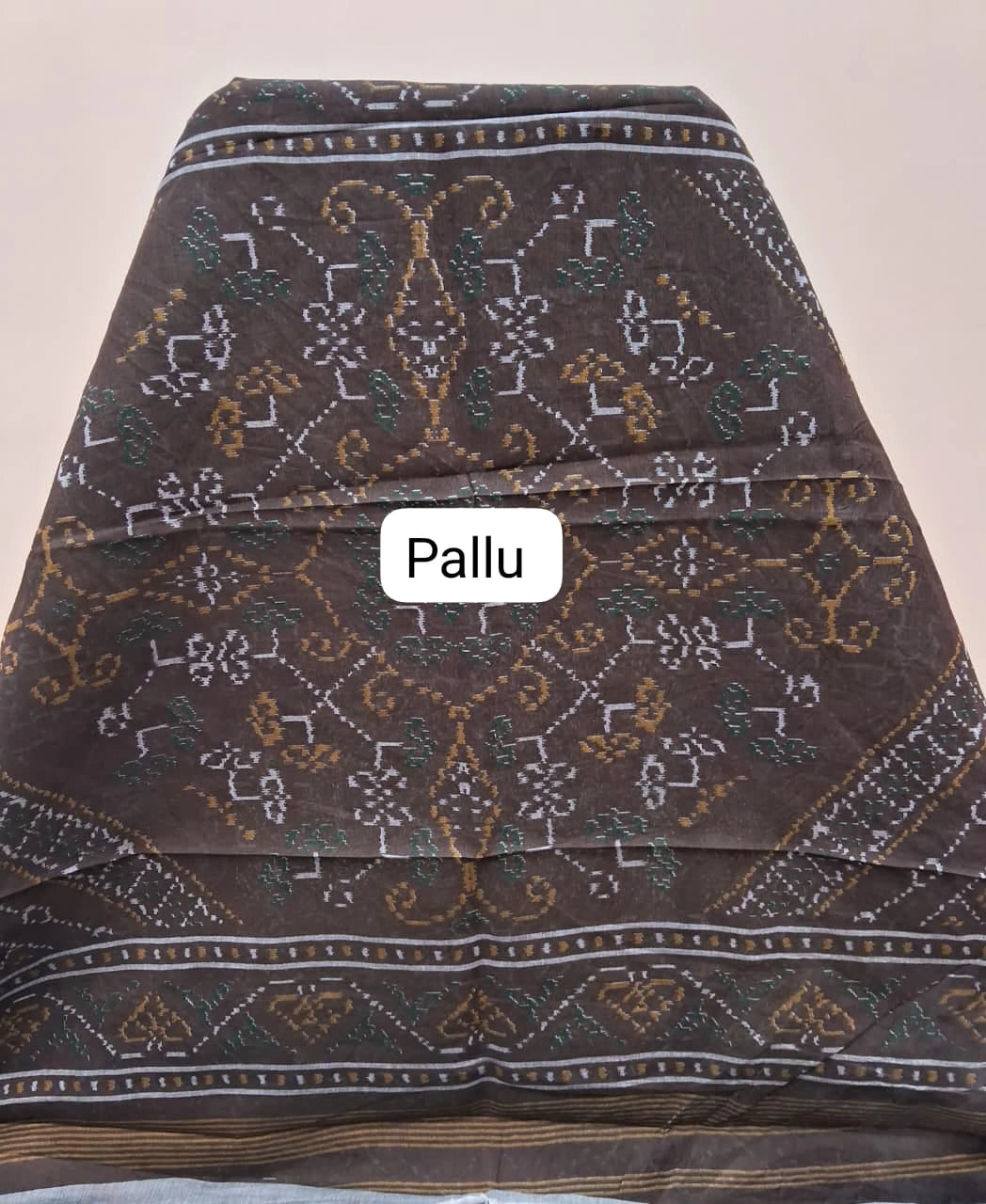 Deep Forest Green Malai Cotton Saree pallu