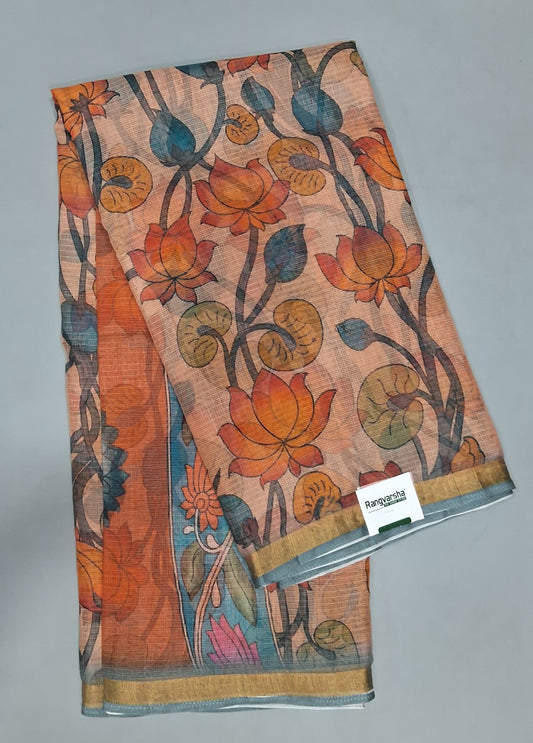 Peach Kota Saree