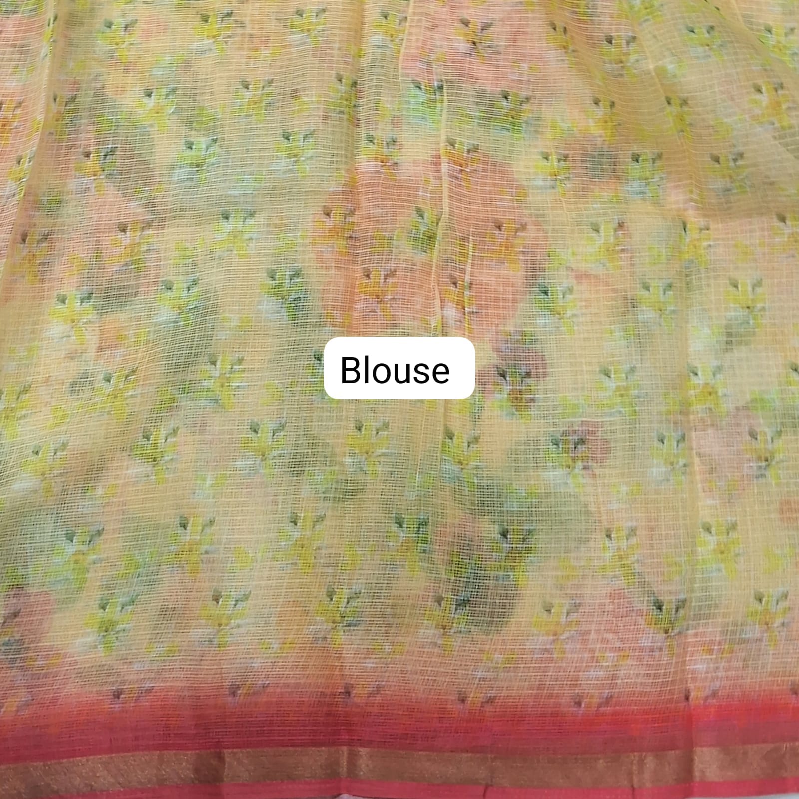 Mango Yellow Kota Saree blouse