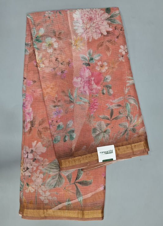 Peach Kota Saree