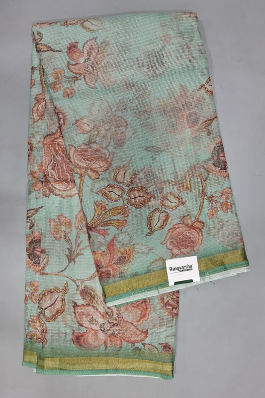 Mint Blue Kota Saree