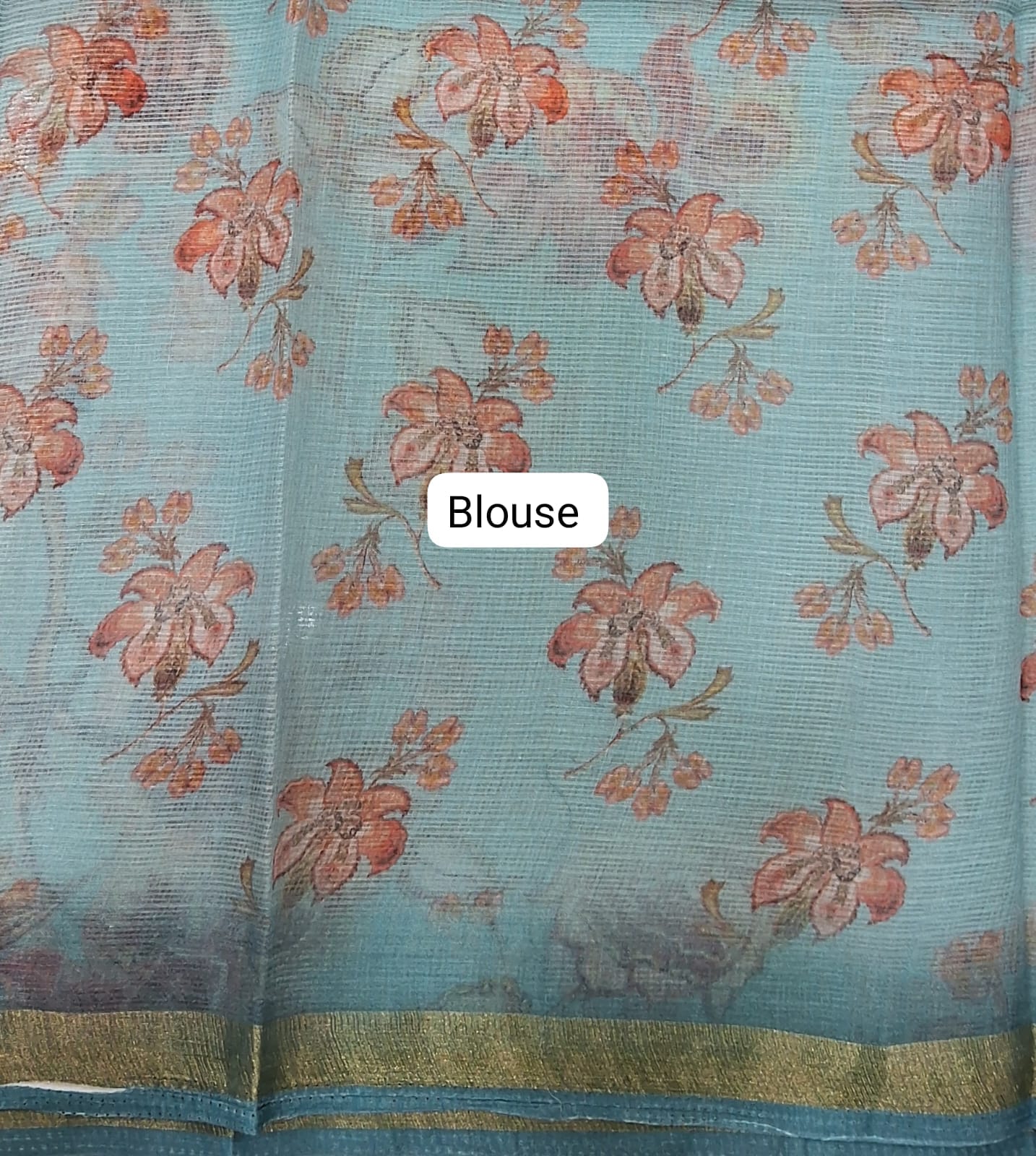 Light Sky Blue Kota Saree Blouse