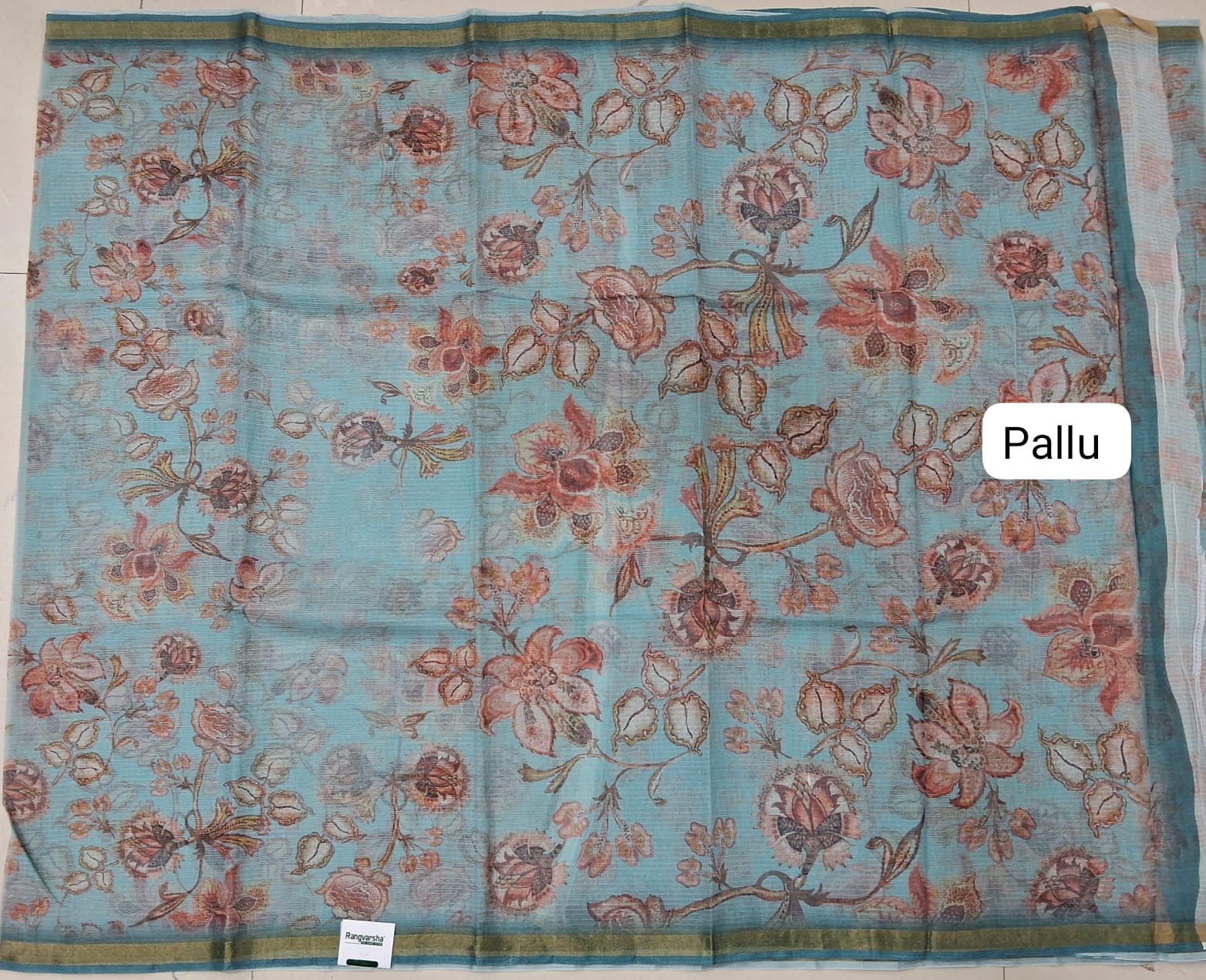 Light Sky Blue Kota Saree pallu