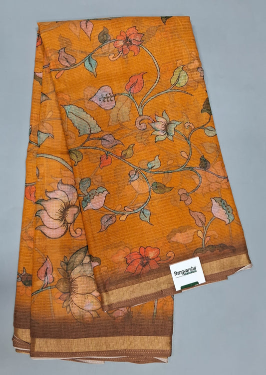 Mustard Yellow Kota Saree
