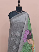 Metal Grey Cotton Kota Saree 1