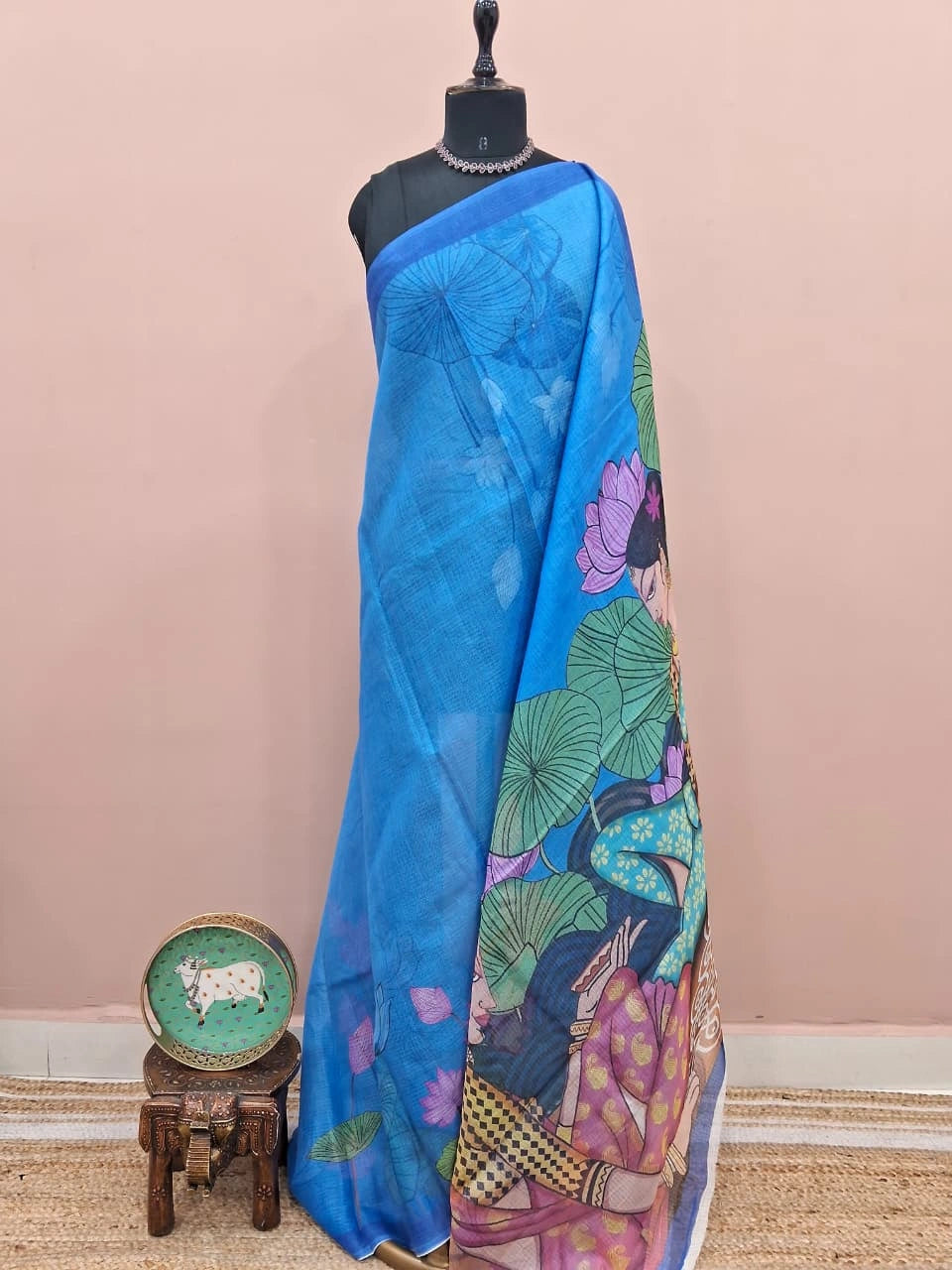 Blue Cotton Kota Saree 