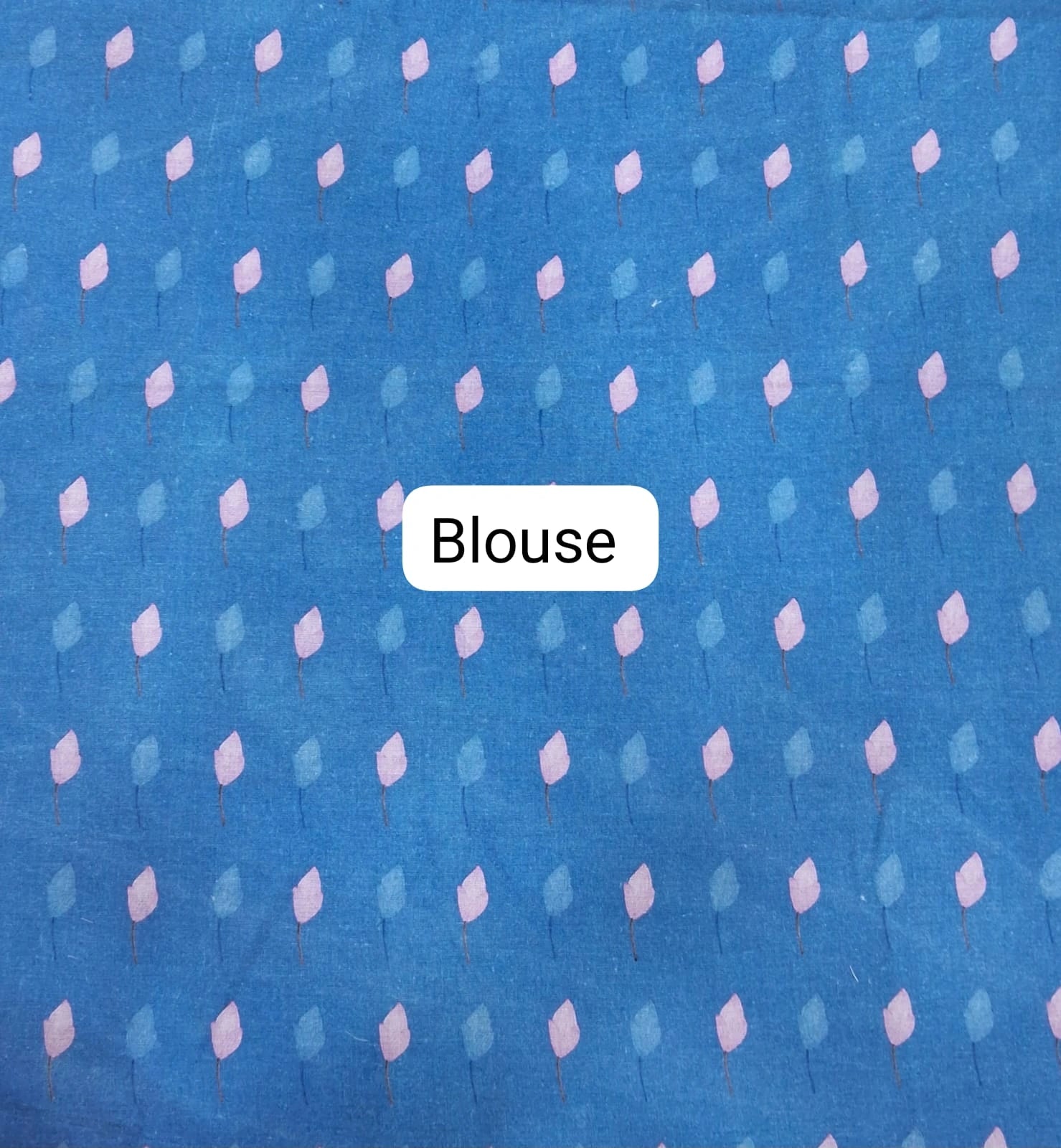 Blue Cotton Kota Saree  Blouse