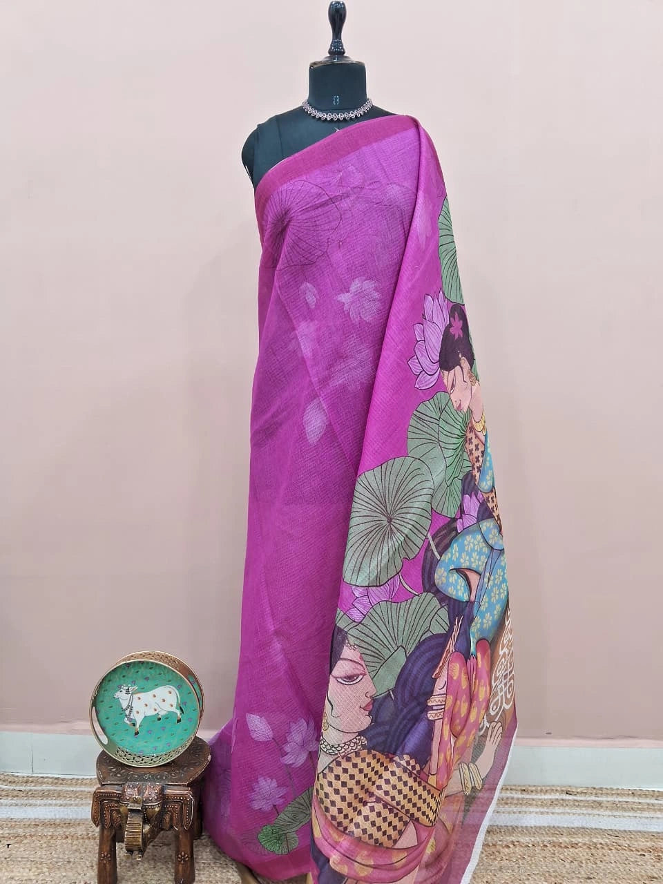 Pink Cotton Kota Saree 