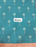Rama Green Cotton Kota Saree blouse