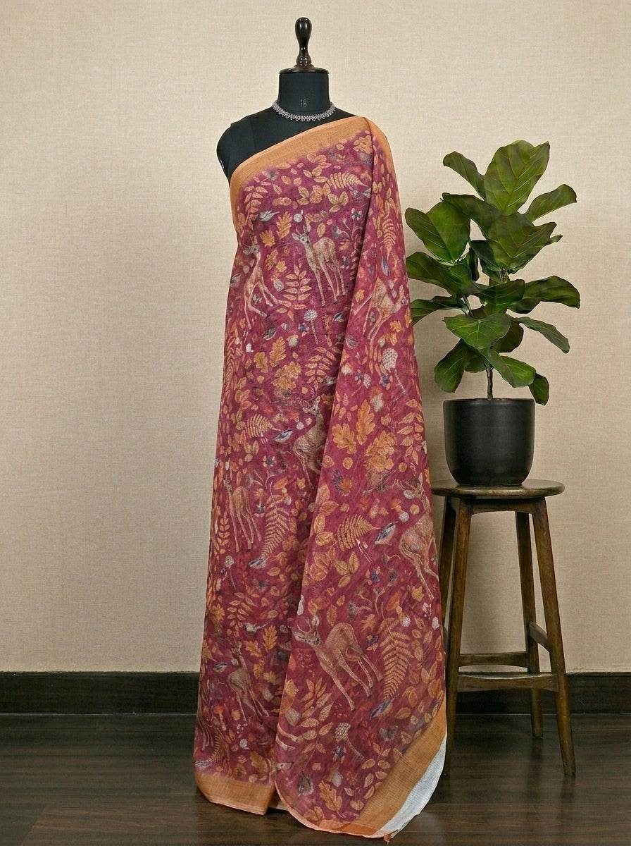 Rani Pink Cotton Kota Saree