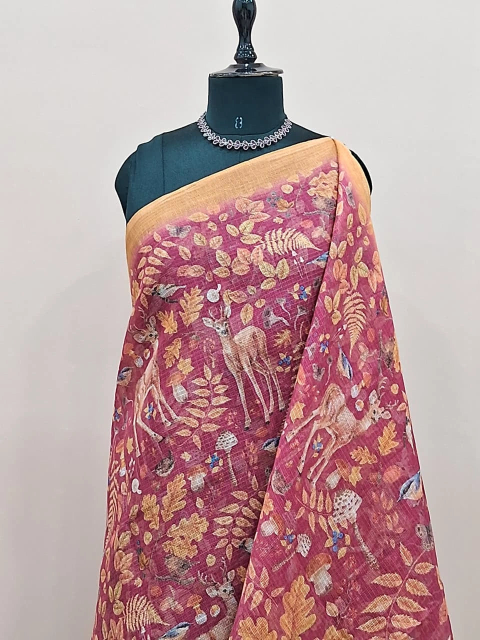Rani Pink Cotton Kota Saree 1