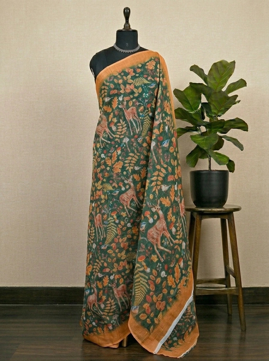 Green Cotton Kota Saree