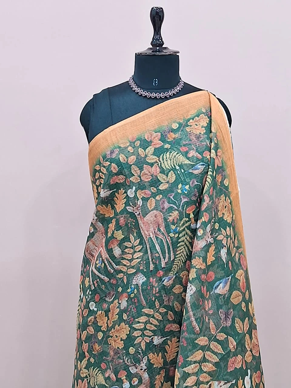 Green Cotton Kota Saree 1