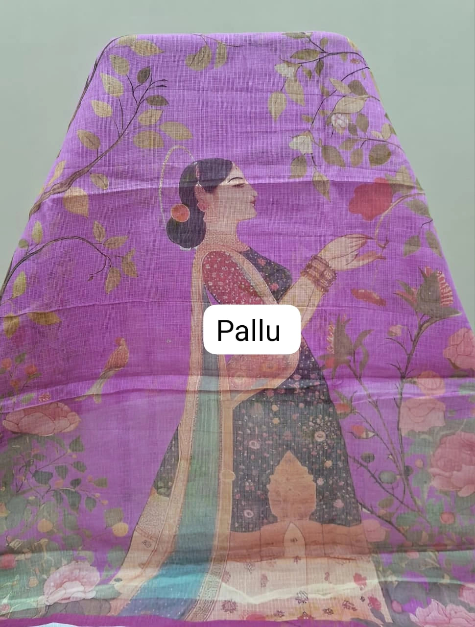 Magenta Pink Cotton Kota saree Pallu