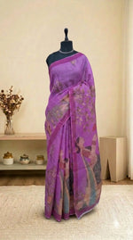 Magenta Pink Cotton Kota saree