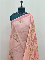 Peach Cotton Kota Saree 1