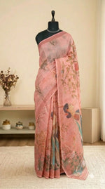 Peach Cotton Kota Saree