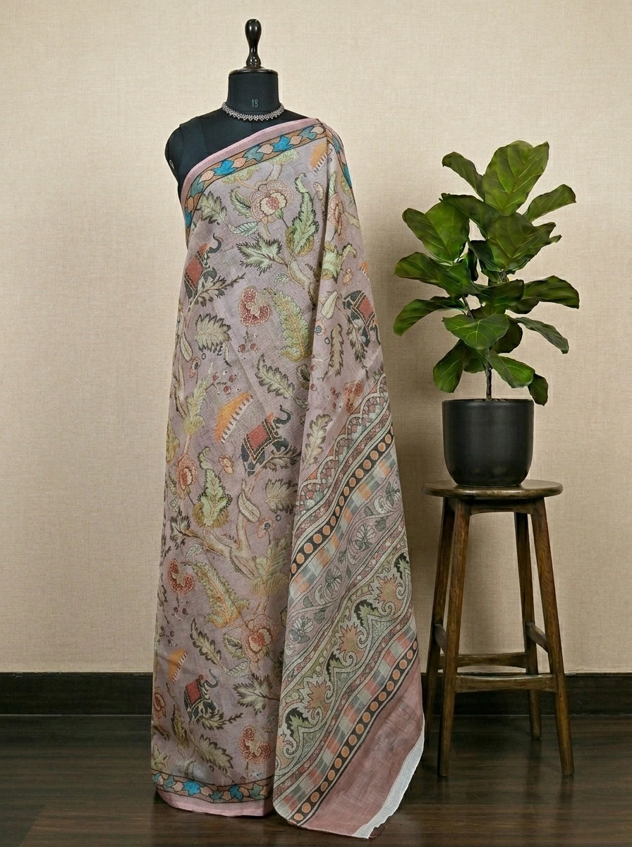 Light Brown Cotton Kota Saree