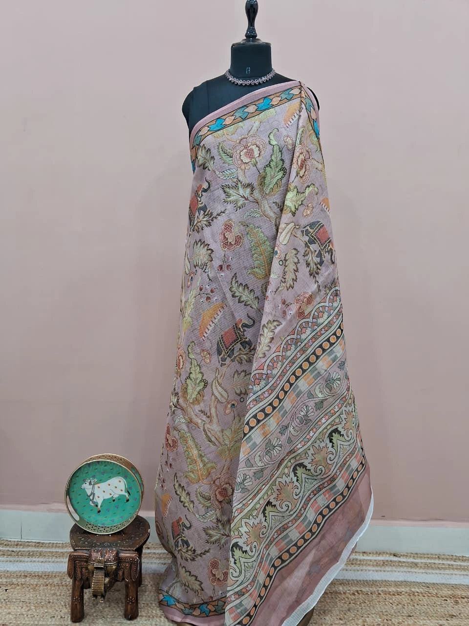 Light Brown Cotton Kota Saree