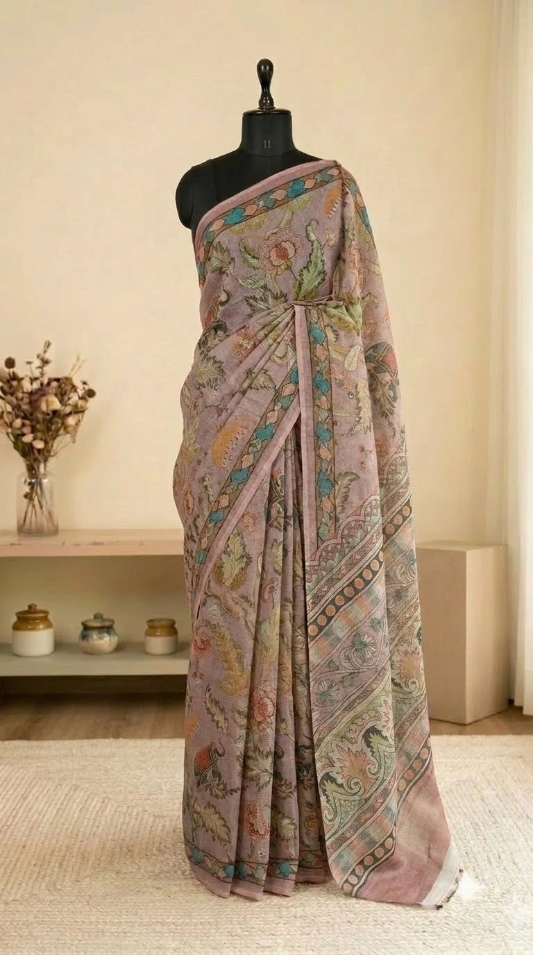 Light Brown Cotton Kota Saree