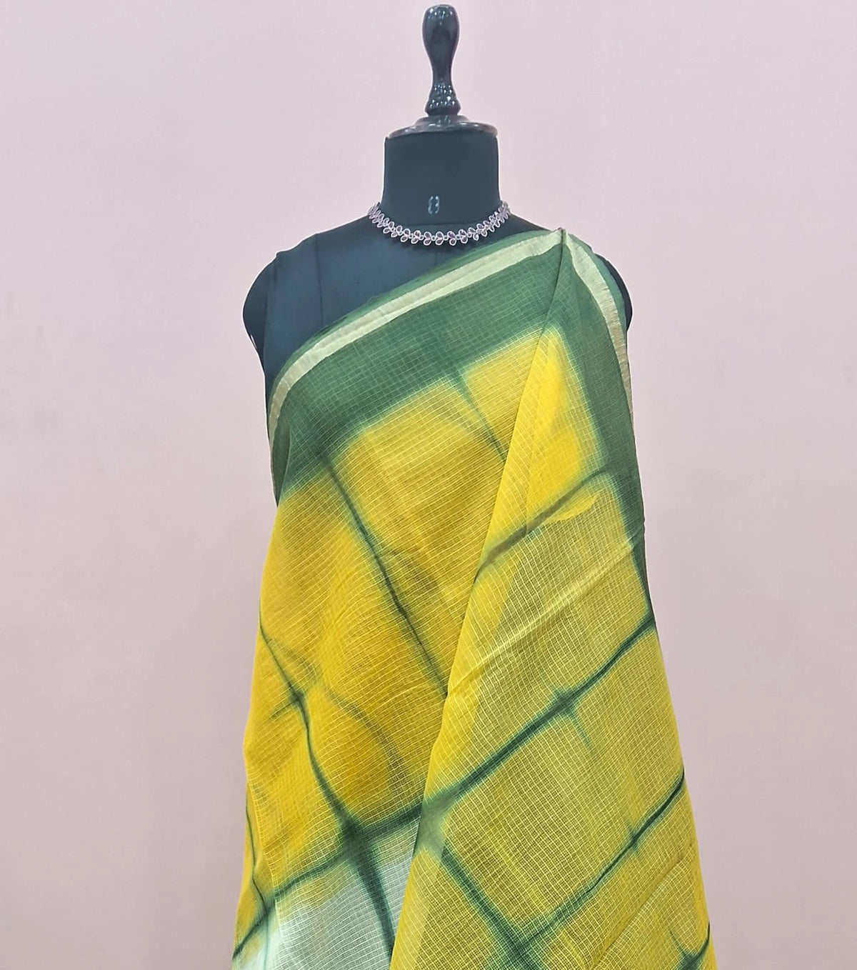 Yellow and White Cotton Kota Saree 1