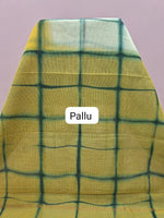 Yellow and White Cotton Kota Saree Pallu