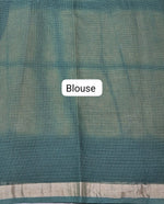 Yellow and White Cotton Kota Saree Blouse