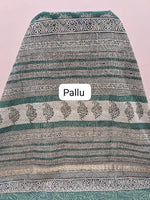 Green Cotton Kota Saree Pallu