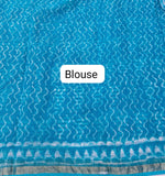 Sky Blue Cotton Kota Saree Blouse