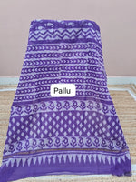 Purple Cotton Kota Saree pallu