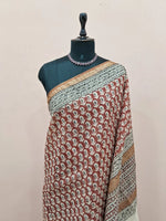 Rust Red Cotton Kota Saree 1