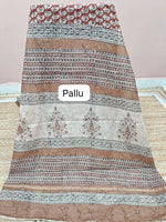 Rust Red Cotton Kota Saree pallu