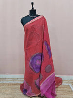 Brick Pink Cotton Kota Saree