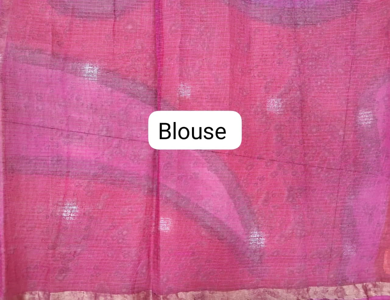 Brick Pink Cotton Kota Saree Blouse