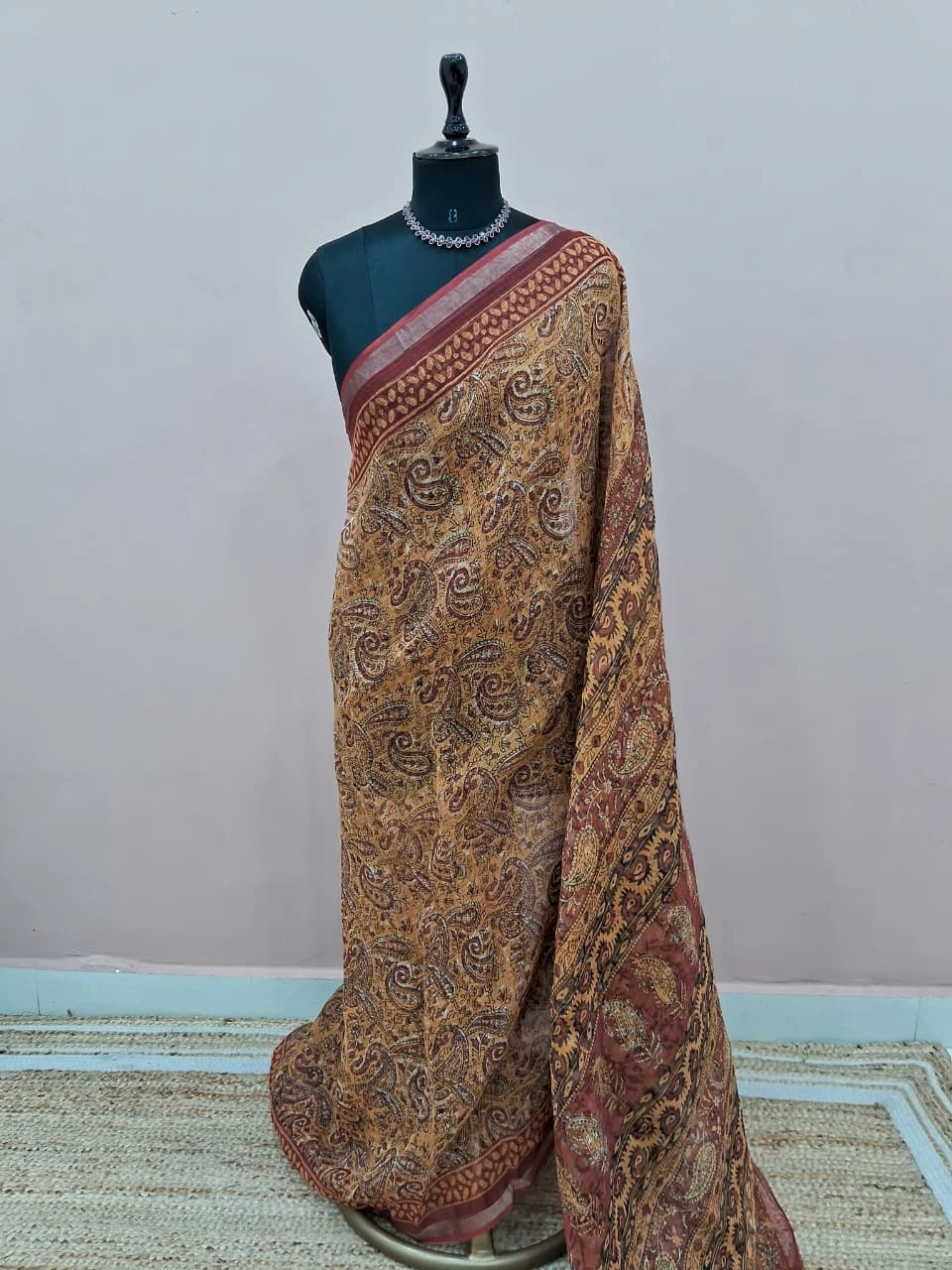 Golden Yellow Cotton Kota Saree