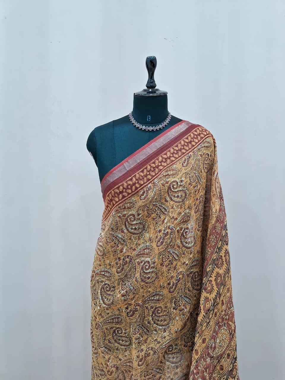Golden Yellow Cotton Kota Saree 1