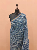 Indigo Blue Cotton Kota Saree 1