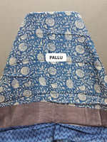 Radiant Indigo Blue Chanderi Saree pallu
