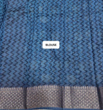 Radiant Indigo Blue Chanderi Saree blouse