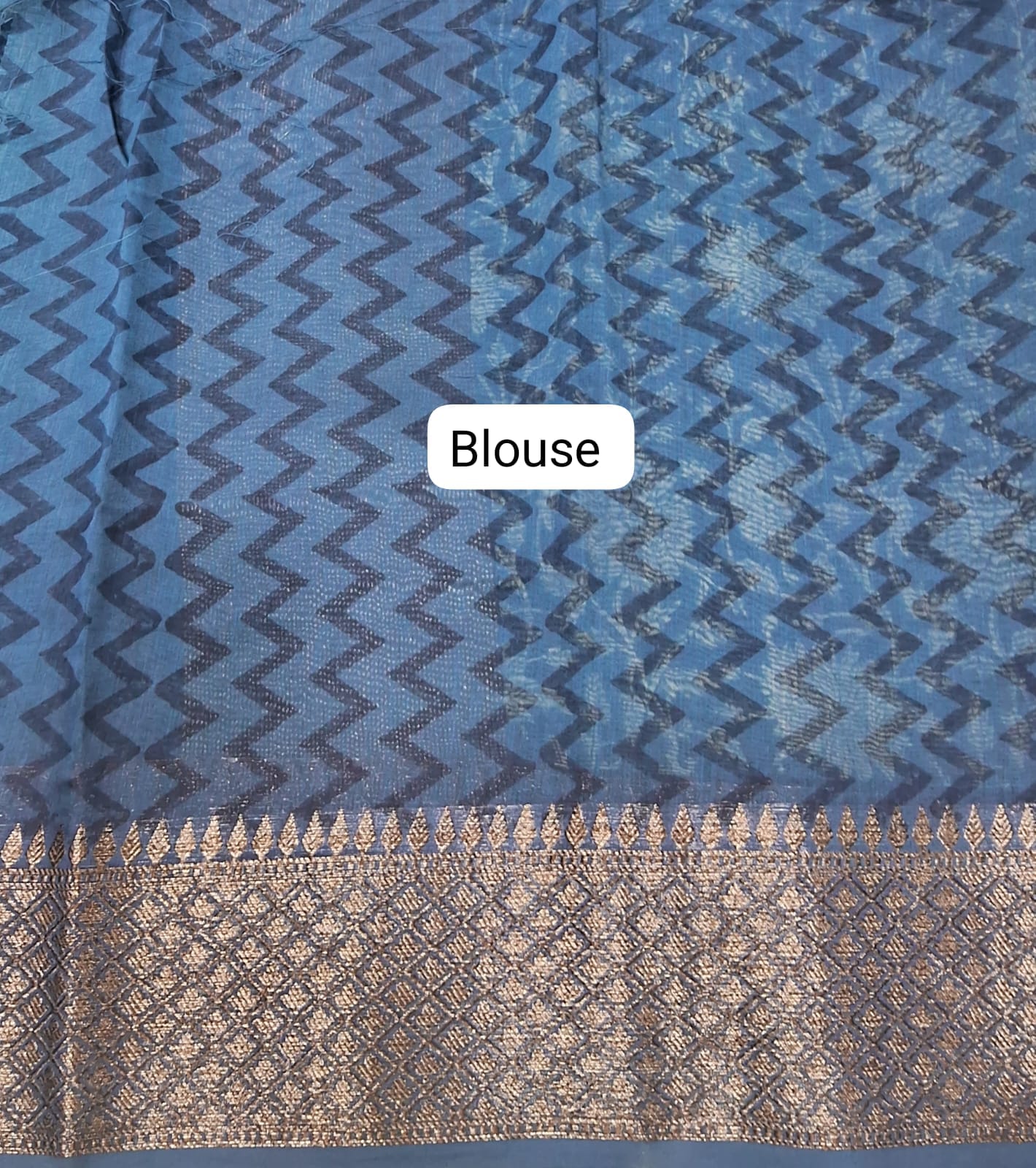 Indigo Blue Chandheri saree Blouse