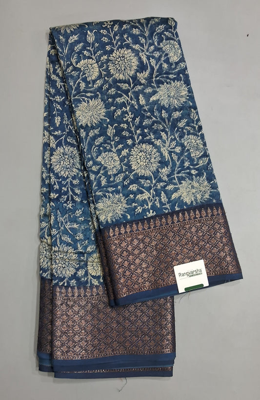 Indigo Blue Chandheri saree 