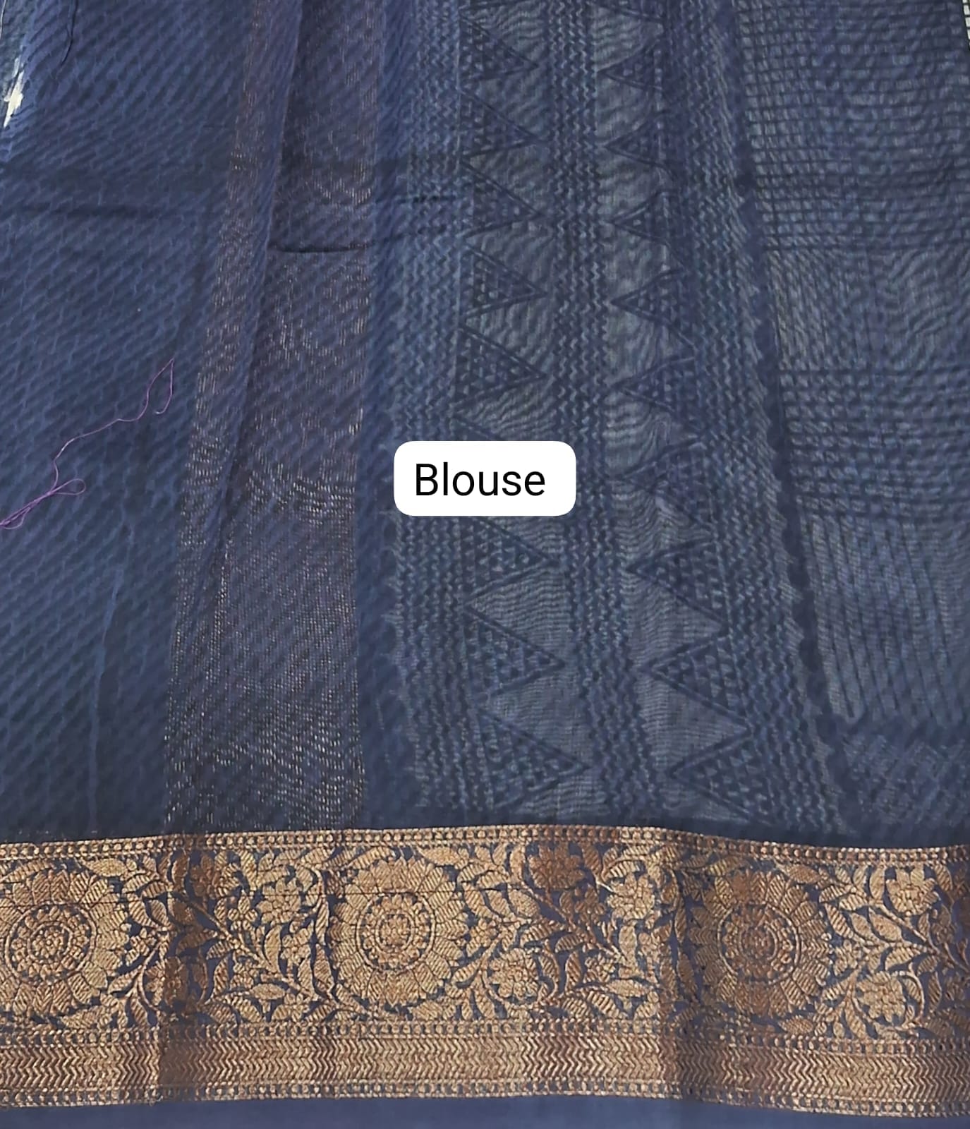 Indigo Blue Chandheri Saree  Blouse