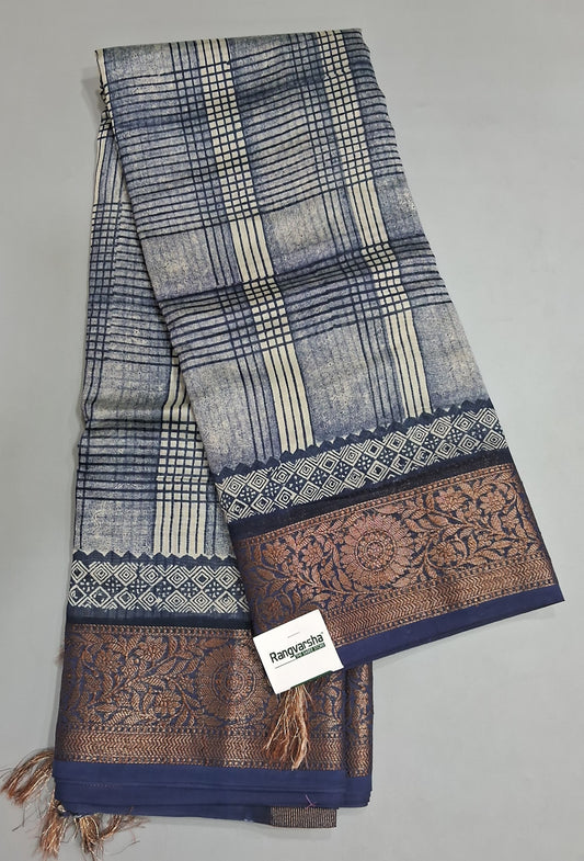 Indigo Blue Chandheri Saree 