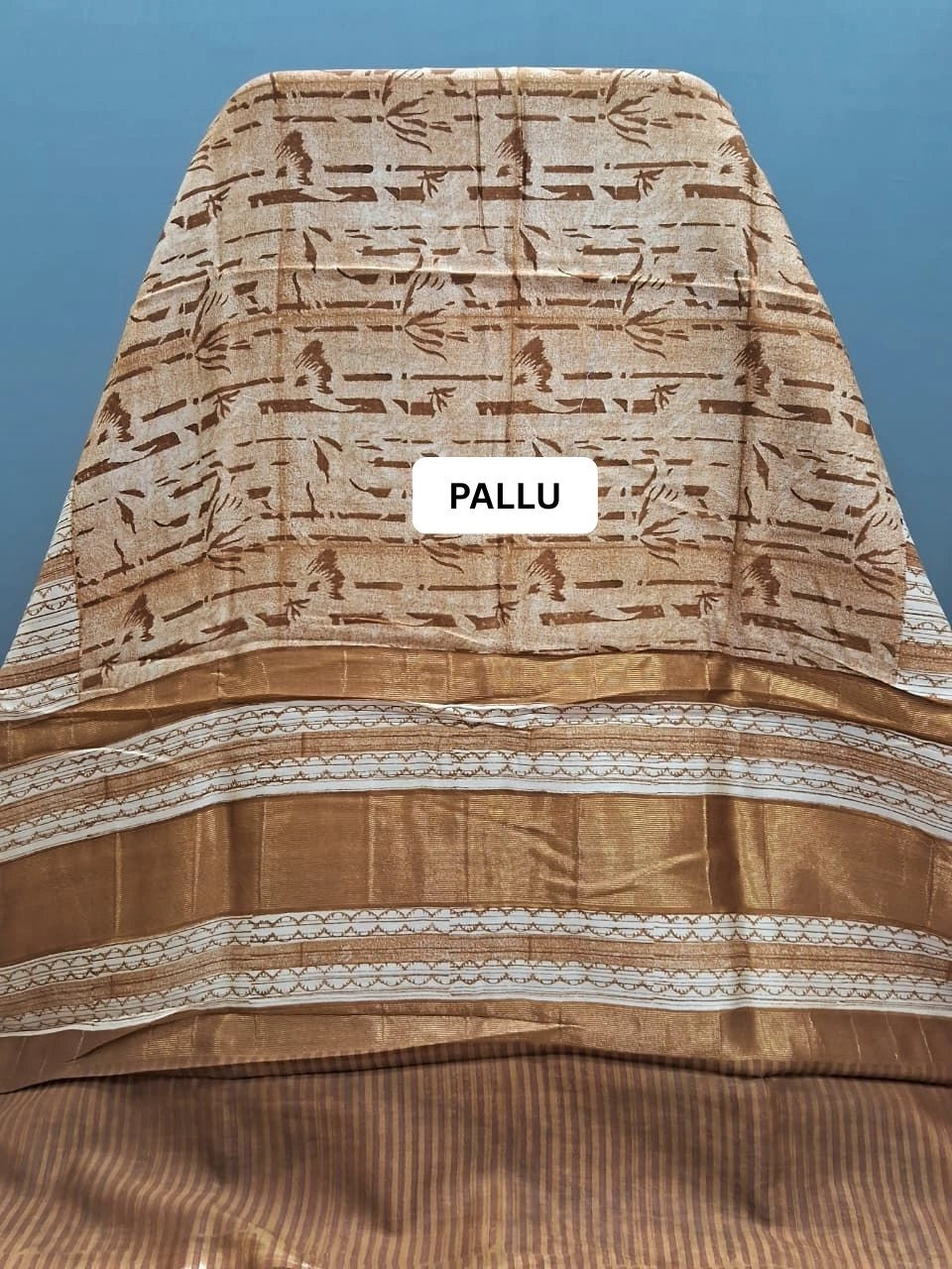 Light brown Chanderi Saree pallu