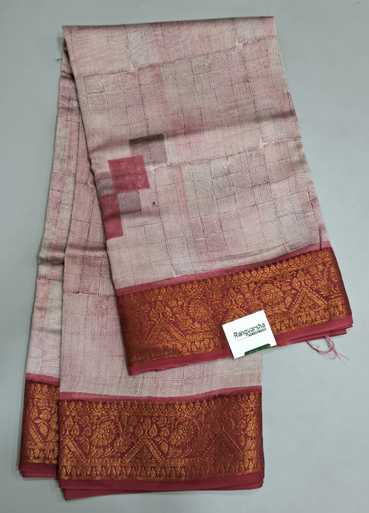Light grey Chandheri Saree