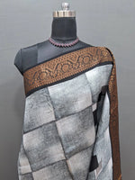 Premium Light Grey Chanderi Saree  