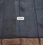 Premium Light Grey Chanderi Saree  blouse